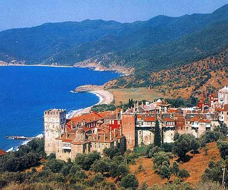 Iveron Monastery founded in 980 A.D. HALKIDIKI PHOTO GALLERY - Mount Athos Iveron Monastery